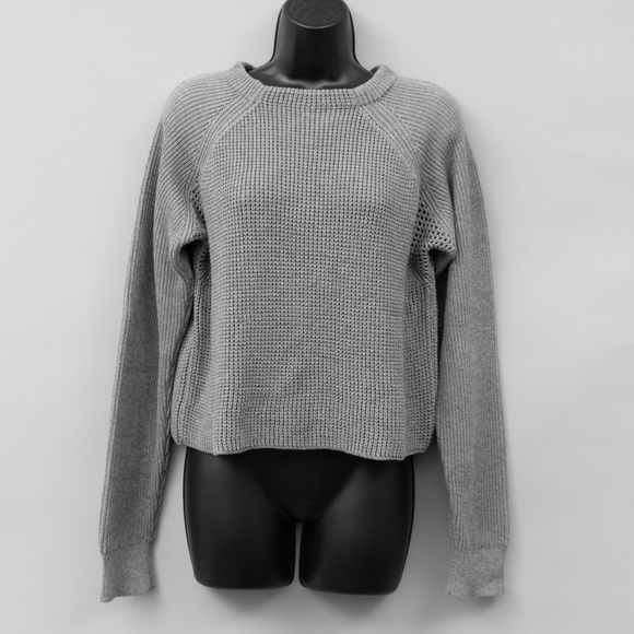 NWT LUNYA Grey Waffleknit Crop Sweater - Picture 4 of 8